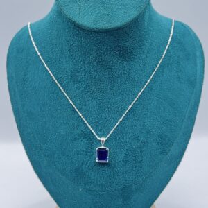 DIJE ECO DEL CIELO PLATA LEY 925 CON ZAFIRO DE LAB 8X10 4.15ct