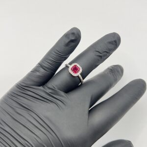 ANILLO CORONA CARMECI CON RUBI LAB 6mmX6mm  1.7CT