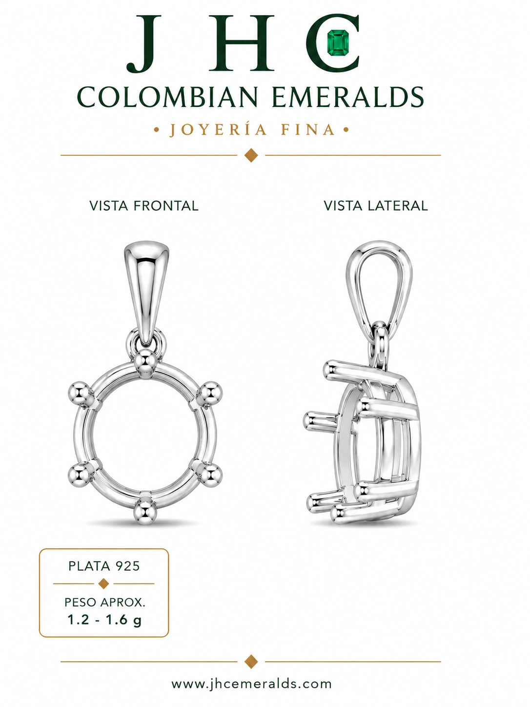 Montura mayorista DIJE-06 Montura de dije para piedra talla gota