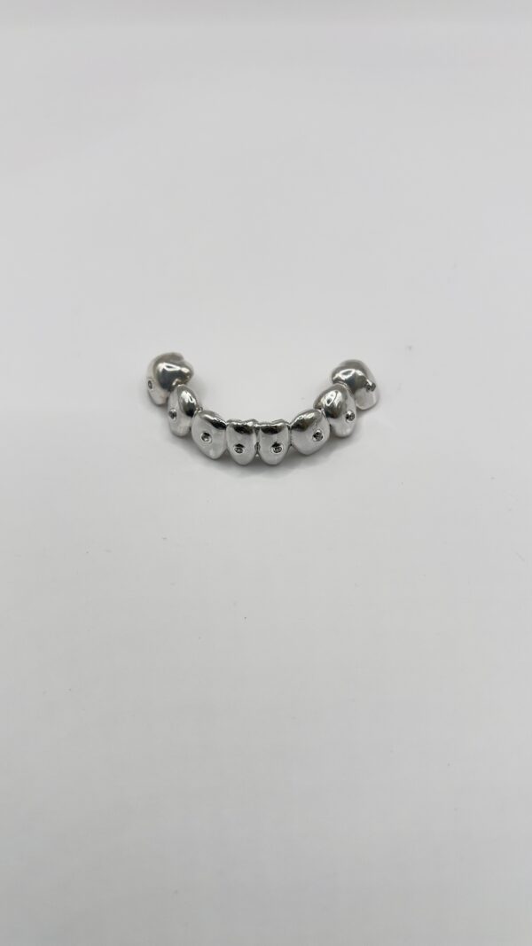 Grillz en plata ley 925 con diamantes de laboratorio JHC Colombian Emeralds