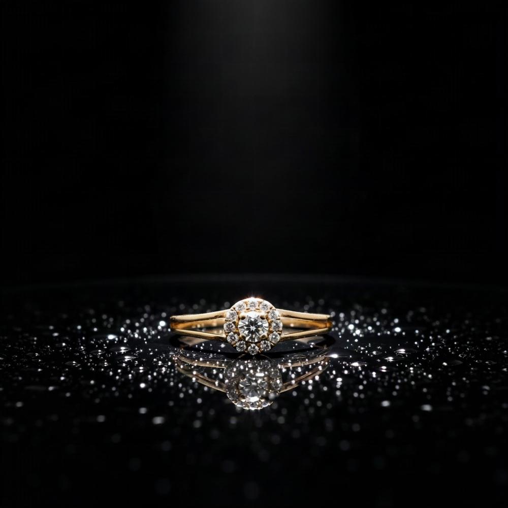 Anillo Velia con Zircones Suizos en Oro Amarillo 18k
